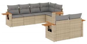 VidaXL Polyrattan Kerti Ülőgarnitúra - 7 részes - Szürke