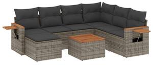 VidaXL Polyrattan Kerti Ülőgarnitúra - 8 részes - Szürke