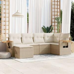 VidaXL Polyrattan Kerti Ülőgarnitúra - 6 részes - Bézs