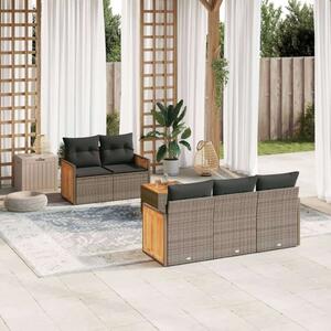 VidaXL Polyrattan Kerti Ülőgarnitúra - 6 részes - Szürke
