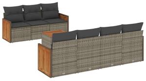 VidaXL Polyrattan Kerti Ülőgarnitúra - 8 részes - Szürke