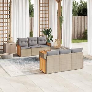 VidaXL Polyrattan Kerti Ülőgarnitúra - 7 részes - Bézs