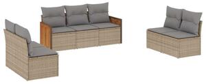 VidaXL Polyrattan Kerti Ülőgarnitúra - 7 részes - Bézs