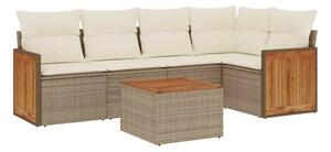 VidaXL Polyrattan Kerti Ülőgarnitúra - 6 részes - Bézs