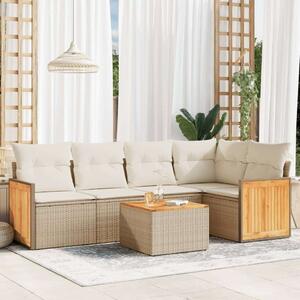 VidaXL Polyrattan Kerti Ülőgarnitúra - 6 részes - Bézs