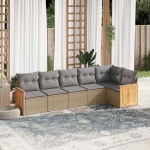 VidaXL Polyrattan Kerti Ülőgarnitúra - 6 részes - Bézs