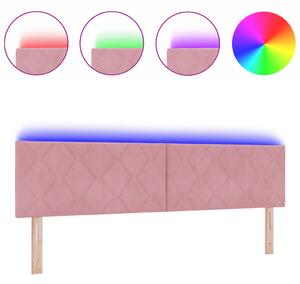 LED Fejtámla Gyémánt Mintázattal Rózsaszín 180 cm Bársony