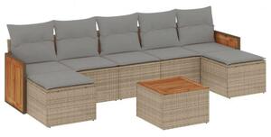 VidaXL Polyrattan Kerti Ülőgarnitúra - 8 részes - Bézs