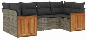 VidaXL Polyrattan Kerti Ülőgarnitúra - Szürke - 6 részes