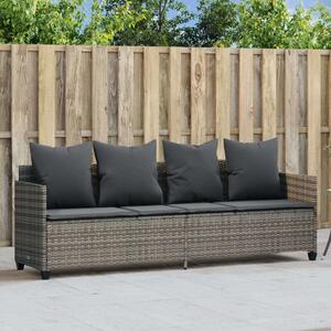 VidaXL szürke polyrattan napozóágy párnával