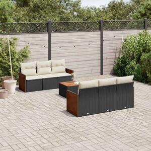 VidaXL Polyrattan Kerti Ülőgarnitúra - 7 részes - Fekete