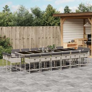 VidaXL Polyrattan Kerti Étkezőgarnitúra - 17 részes - Szürke