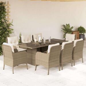 VidaXL Polyrattan Kerti Étkezőgarnitúra - 9 részes - Bézs