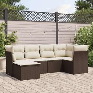 Polyrattan Kerti Ülőgarnitúra - 6 részes - Barna