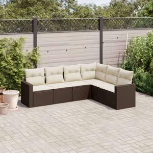 VidaXL Polyrattan Kerti Ülőgarnitúra - 6 részes - Barna