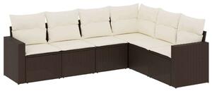 VidaXL Polyrattan Kerti Ülőgarnitúra - 6 részes - Barna
