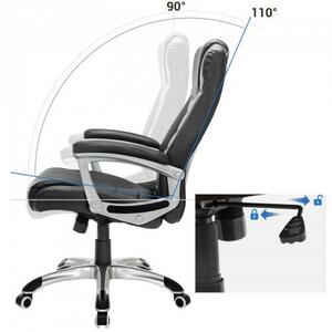 SONGMICS Ergonomikus Irodai Szék - Fekete PU Bőr, Állítható Magasság
