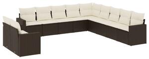 VidaXL Polyrattan Kerti Ülőgarnitúra - Barna - 11 részes