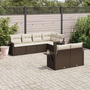 VidaXL Polyrattan Kerti Ülőgarnitúra - 7 részes, Barna