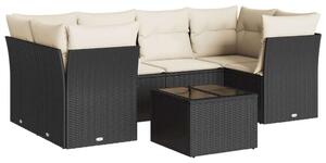 VidaXL Polyrattan Kerti Ülőgarnitúra - 7 részes - Fekete