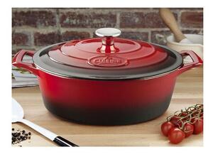 La Cuisine RED öntöttvas ovál sütőtál+fedő 29x23x11cm 4,75L
