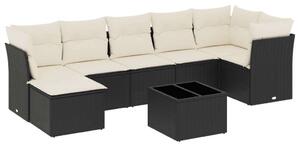 VidaXL Polyrattan Kerti Ülőgarnitúra - 8 részes - Fekete
