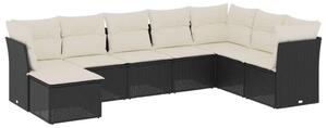 VidaXL Polyrattan Kerti Ülőgarnitúra - 8 részes - Fekete