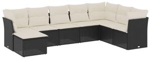 VidaXL Polyrattan Kerti Ülőgarnitúra - 8 részes - Fekete