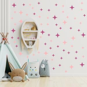PIPPER. Textil falmatrica "Csillagok" Szín: Cukorka rózsaszín