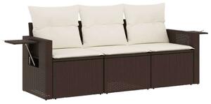 VidaXL 3 részes Polyrattan Kerti Ülőgarnitúra - Barna