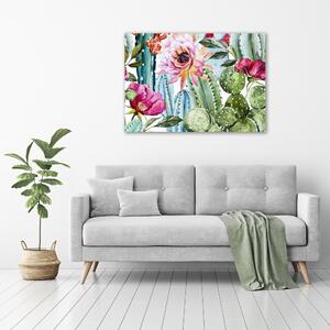 Fali vászonkép Kaktusz és virágok