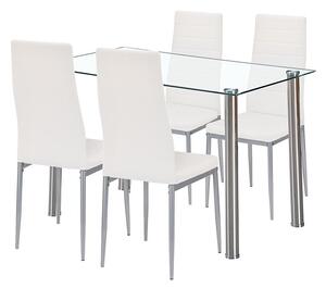 Leziter Mateo 4+1 étkező garnitúra fehér-szürke