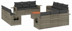 VidaXL Polyrattan Kerti Ülőgarnitúra - 13 részes - Szürke