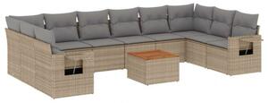 VidaXL Polyrattan Kerti Ülőgarnitúra - 11 részes - Bézs