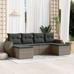VidaXL Polyrattan Kerti Ülőgarnitúra - 6 részes - Szürke