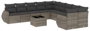 VidaXL Polyrattan Kerti Ülőgarnitúra - 11 részes - Szürke