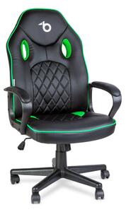 Gamer szék kartámasszal - fekete, zöld - 71 x 53 cm, 53 x 47 cm