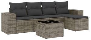 VidaXL Polyrattan Kerti Ülőgarnitúra - 6 részes - Szürke