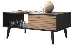 MIRJAN 24 Kávésasztal WILLOW 46x104 cm fekete/barna MJ0006