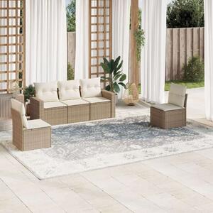 VidaXL Polyrattan Kerti Ülőgarnitúra - 5 részes - Bézs