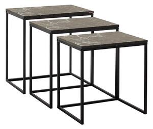 Adore Furniture KÉSZLET 3x Kávésasztal fekete AD0157