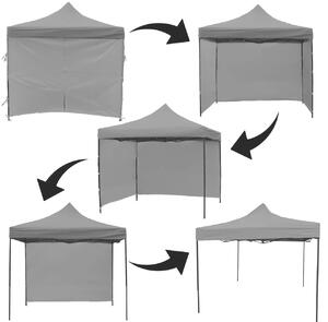 MalTec Sunwaal Pavilon - 3x3m, Szürke, 4 Fal, Vízálló