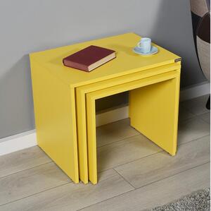 Adore Furniture KÉSZLET 3x Kávésasztal sárga AD0130