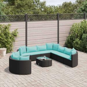 VidaXL Polyrattan Kerti Ülőgarnitúra - 10 részes - Fekete