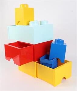 Tárolódoboz, fiókos, LEGO Brick, vízkék (L40051742)