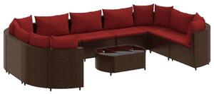 VidaXL Polyrattan Kerti Ülőgarnitúra - 10 részes - Barna