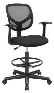Songmics Ergonomikus Magas Irodai Szék - Lábtartóval, Fekete