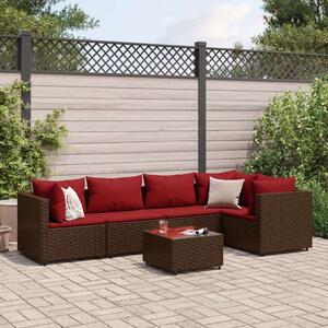 VidaXL Polyrattan Kerti Ülőgarnitúra - 6 részes, Barna