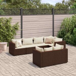 VidaXL Polyrattan Kerti Ülőgarnitúra - 7 részes - Barna