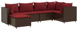 VidaXL Polyrattan Kerti Ülőgarnitúra - 6 részes, Barna